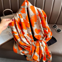 Nouveaux Foulards Personnalisés Longs en Soie et Polyester, Étoles de Luxe Imprimées, Foulard en Soie Designer pour Femmes, Hijabs en Soie pour Femmes Musulmanes