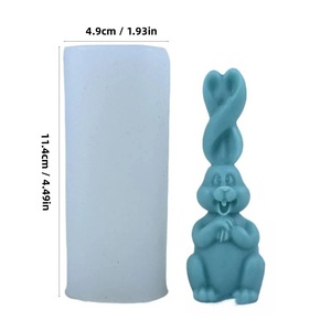 Easter Bunny Candle Mold Silicone Fondant Mold For DIY Candle Making Pillar Shape Easter Decor Gift - Product Image 5