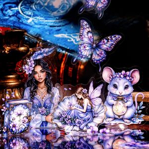 40 Adesivi PET per Confezione Serie Fantasia Muse Retrò per Scrapbooking Decorazione Festiva Fai-da-Te con Stampa Fustellata - Product Image 2