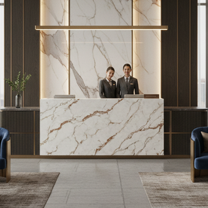 Özel 3D baskılı lüks altın ven kuvars büyük levhalar Modern tasarım yanmaz çevre dostu tezgahı zemin masa üstü duvar - Product Image 4