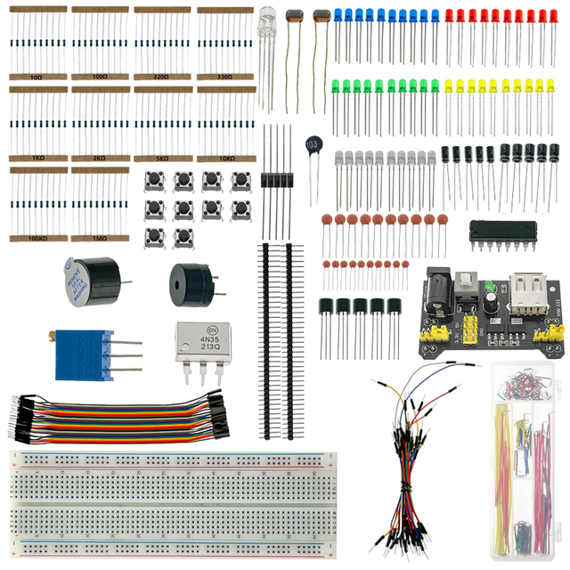 OKY1004-3 DIY Learning Kit with ICs Transistors Sensors and Capacitors for Electronics Workshops