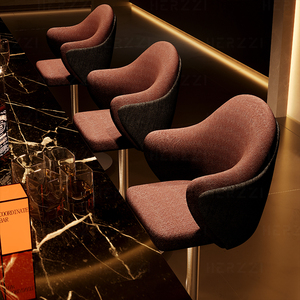 豪华北欧复古现代可调高架旋转酒吧凳，用于厨房岛柜台和餐厅 - Product Image 5