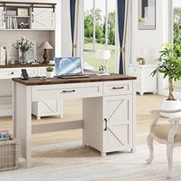 Table d'ordinateur pliable en bois et en métal de style fermier moderne pour la maison et le bureau