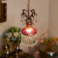 Lustre vintage français de style mi-siècle pour salon, chambre, hôtel, villa, luminaire suspendu en cristal classique antique