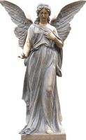 Grande statue en marbre personnalisée d'un ange endormi pierre blanche jardin extérieur église catholique cadeau sculpté Sculpture religieuse