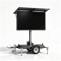 Remorque porte-panneau LED solaire mobile avec stockage de batterie et alimentation hors réseau pour le contrôle du trafic et les événements en plein air