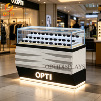 Meuble de présentation simple pour vitrine d'opticien, éclairage moderne, étagères de présentation pour magasin de lunettes