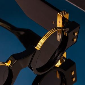 Finewell Brand di lusso Designer Punk retrò tonda polarizzata con Logo personalizzato di alta qualità <span class=keywords><strong>occhiali</strong></span> <span class=keywords><strong>da</strong></span> <span class=keywords><strong>sole</strong></span> in acetato uomo donna - Product Image 3