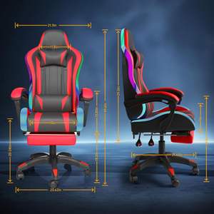 सर्वश्रेष्ठ प्रो कार्यात्मक नेतृत्व वाले आरजीबी लाइट वयस्कों ब्लू वीडियो गेमर कुर्सी स्पीकर और मालिश के साथ सबसे सस्ता संपर्क गेमिंग कुर्सी - Product Image 6