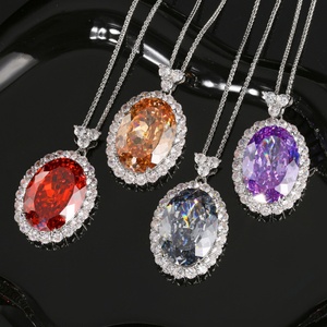 สร้อยคอผู้หญิงแบบจี้รูปไข่สีดำเทา ขนาด 18*25 มม. ลายรังนก ชุบทองบนฐานทองเหลือง ขายส่งจากโรงงาน - Product Image 1