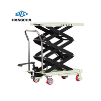 Ciseaux Hangcha Heavy-Duty Ascenseur Manuel 350kg Hydraulique Double Ciseaux 1500mm Plate-forme Fixe CE ISO Approuvé pour un usage industriel