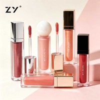 Tube de gloss vide de luxe personnalisé avec logo, 10 ml, carré, unique, transparent rose argenté