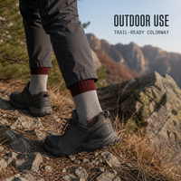 Chaussettes de randonnée personnalisées avec bord côtelé et construction ergonomique du pied