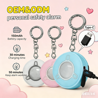 Rechargeable 130dB Personal Security Alarm Keychain Anti-Attack Emergency Personal Alarm with LED Flashlight for Self-Defense