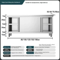 Plan de travail en acier inoxydable, îlot de cuisine commercial, table de préparation, adapté aux lignes d'assemblage alimentaire, aux boulangeries et aux restaurants