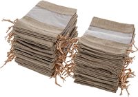 Petite pochette à bijoux en toile de jute, sac cadeau léger en tissu avec cordon de serrage, sac d'emballage pour mariage, fête, anniversaire