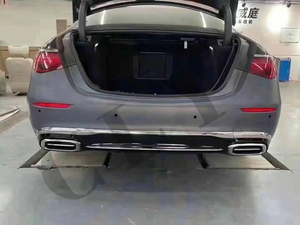 Parachoques de coche originales para <span class=keywords><strong>2021</strong></span> + Benz W223 <span class=keywords><strong>S</strong></span> Class Facelift <span class=keywords><strong>Maybach</strong></span> Kits de carrocería Rejillas Conjunto de parachoques trasero de coche Consejos difusores traseros - Product Image 4