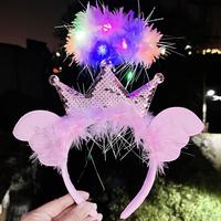 Nouveau design de bandeau d'ange à lumière LED à plumes pour enfants et adultes bandeau lumineux à couronne et halo