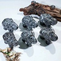 Figura de Animal Tallada en Cristal Natural Yooperlite, Fluorescente con Luz UV, para Decoración del Hogar, Venta al Por Mayor