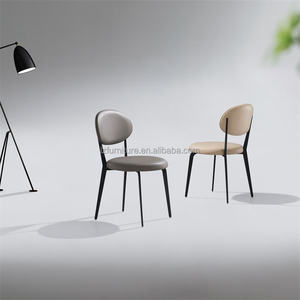 High Dense <b>Padded</b> Open Low Back Eco Vegan Leather Upholstered Luxury Modern Dining Room <b>Chairs</b> Adjustable Home Furniture - Product Image 6