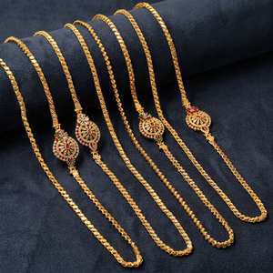 Collares de Cadena Mopu de Oro de 14K, 18K, 24K al por Mayor con Piedra CZ, Cadena de Latón, Joyería de Moda, Collares de Cadena de Oro con Piedra CZ - Product Image 5