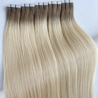 Extensions de cheveux humains vierges Remy européens de luxe 2026, double épaisseur, invisibles, à bandes adhésives