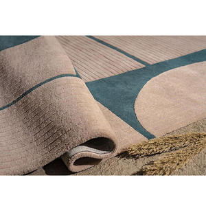 Tapis en laine abstrait rouge et noir, tissé à la main, géométrique moderne, pour la décoration intérieure du salon et de la chambre, cadeau de Noël - Product Image 3