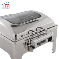 Buffet de banquet moderne en acier inoxydable avec miroir pour hôtel avec chauffe-plats-pour équipement de cuisine