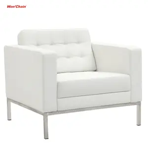 Wenchen Meubelfabrikant Van Hoge Kwaliteit Beste Verkoop Stijl Oficina Sofa Set Luxe Designer Lederen Eenzits Kantoorbank