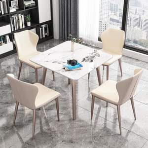 Table à manger rectangulaire en dalle de pierre, style nordique moderne et simple, pour petit appartement, usage domestique, design léger et luxueux, fabriquée en Chine - Product Image 3