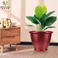 Vente de gros Pots et jardinières modernes en plastique vert et en forme de fleur pour le jardin et l'extérieur Design moderne en rotin