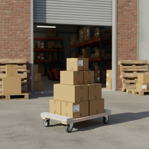 Solid <strong>Wood</strong> Heavy Duty Furniture Mover <strong>Cart</strong> Customizable OEM Wooden <strong>Dolly</strong> with Rubber Cover and PVC Cap for Tools and Home Use - Product Image 5