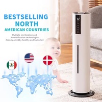 Humidificador de Aire Exclusivo Transfronterizo de 8L, Humidificador Ultrasónico de Pie para el Hogar, Unidad de Aromaterapia de Gran Capacidad, Plástico y Cerámica, Inteligente