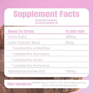 Gummies Probiotiques OEM pour Femmes avec Extrait d'Orme Rouge et d'Ananas pour le Soutien Quotidien de la Flore Intime – 60 Gummies - Product Image 4