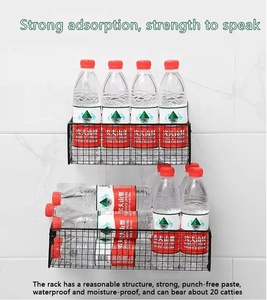 Mesh Storage Rack Wall Mounted Kitchen Fruit Sauce Vegetables Storage <strong>Basket</strong> Punch-free Bathroom <strong>Corner</strong> Organizer Shelf YY Metal - Product Image 6