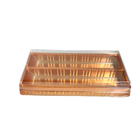 Boîtes d'emballage en plastique JY-D3022, rectangulaires, en plastique, à trois compartiments pour contenants alimentaires, boîte à gâteaux et emballage