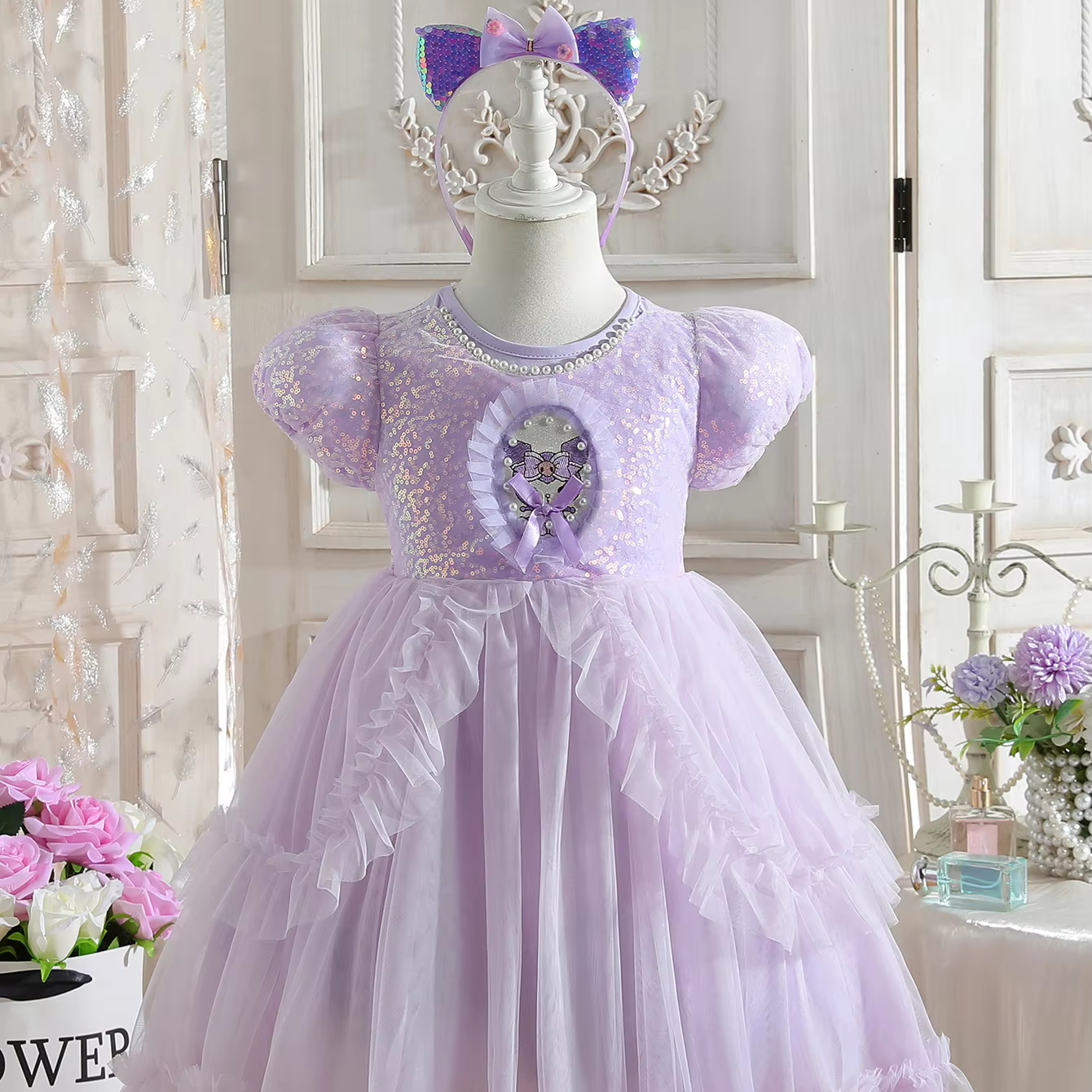 2024 Girls Summer Fashionable Kuromi Princess Dress for Kids