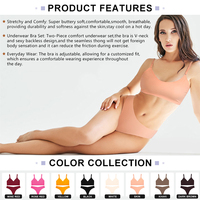 Conjunto de Lencería Sexy sin Costuras para Mujer con Bralette Acolchado y Panty Push Up sin Aros de Seda de Hielo para Dormir