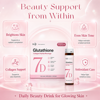 Boissons OEM de collagène et de glutathion 7D pour la beauté : antioxydant, éclaircissant et stimulant la production de collagène