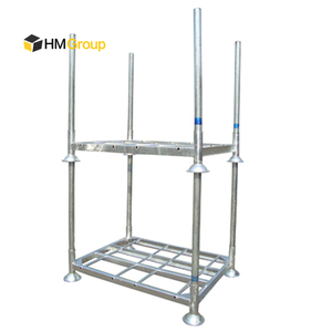 Palette métallique de palette de stapel détachable à chargement en acier empilable robuste avec pieds - Product Image 1
