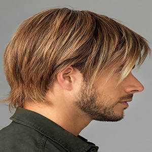 Corto pelucas de cabello sintético pelucas de la onda Natural marrón oscuro <span class=keywords><strong>Peluca</strong></span> de hombres para los hombres EE. UU. Punk peinado de moda Popular cantante peluquín - Product Image 3