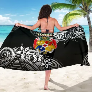 批发舒适的波利尼西亚部落印花来样定做夏威夷定制印花纱笼女式毛巾汤加纱笼沙滩装