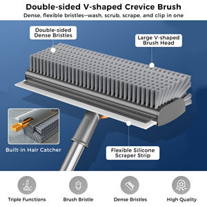 Sikat Pembersih Ubin Multifungsi dengan Gagang Panjang yang Dapat Diputar - Penggunaan untuk Dinding, Dapur & Lantai, Kompatibel dengan Smart Home, Detailing Mobil - Product Image 4