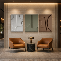 Décoration murale en toile 3D sur mesure, style scandinave Japandi, peinture abstraite aux tons terreux, encadrement en alliage d'aluminium