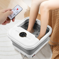 Bain de pieds pliable avec rouleaux de massage, télécommande, température réglable, masseur de pieds chauffant pour les soins des pieds à domicile
