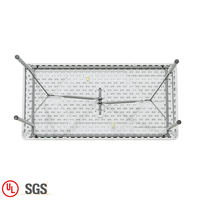 Offre spéciale, table à manger pliante multifonctionnelle pour restaurant, tables pliantes en plastique pour banquet en PVC de 4 pieds