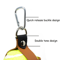 Porte-ballons de tennis pour dressage canin en extérieur, en cuir PU, avec sangle de transport et mousqueton à dégagement rapide pour promenades avec chien