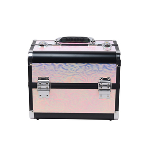 Maletín <span class=keywords><strong>de</strong></span> <span class=keywords><strong>maquillaje</strong></span> <span class=keywords><strong>de</strong></span> aluminio plateado <span class=keywords><strong>para</strong></span> mujer, estuche <span class=keywords><strong>de</strong></span> belleza <span class=keywords><strong>de</strong></span> almacenamiento brillante <span class=keywords><strong>para</strong></span> viaje profesional, gran oferta - Product Image 2