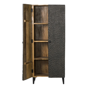 Meuble de rangement en bois de manguier avec structure en acier doux, finition bois noir et métal, pour salon, salle à manger, bureau à domicile - Product Image 2