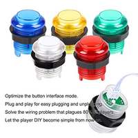 Encodeur USB zéro retard aux jeux PC Joystick rouge LED bouton poussoir illuminé pour manette d'arcade Kit de bricolage pièces Mame Raspberry Pi